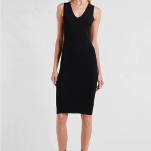Express Sleeveless Ribbed Midi Sweater Dress, Black Size Small